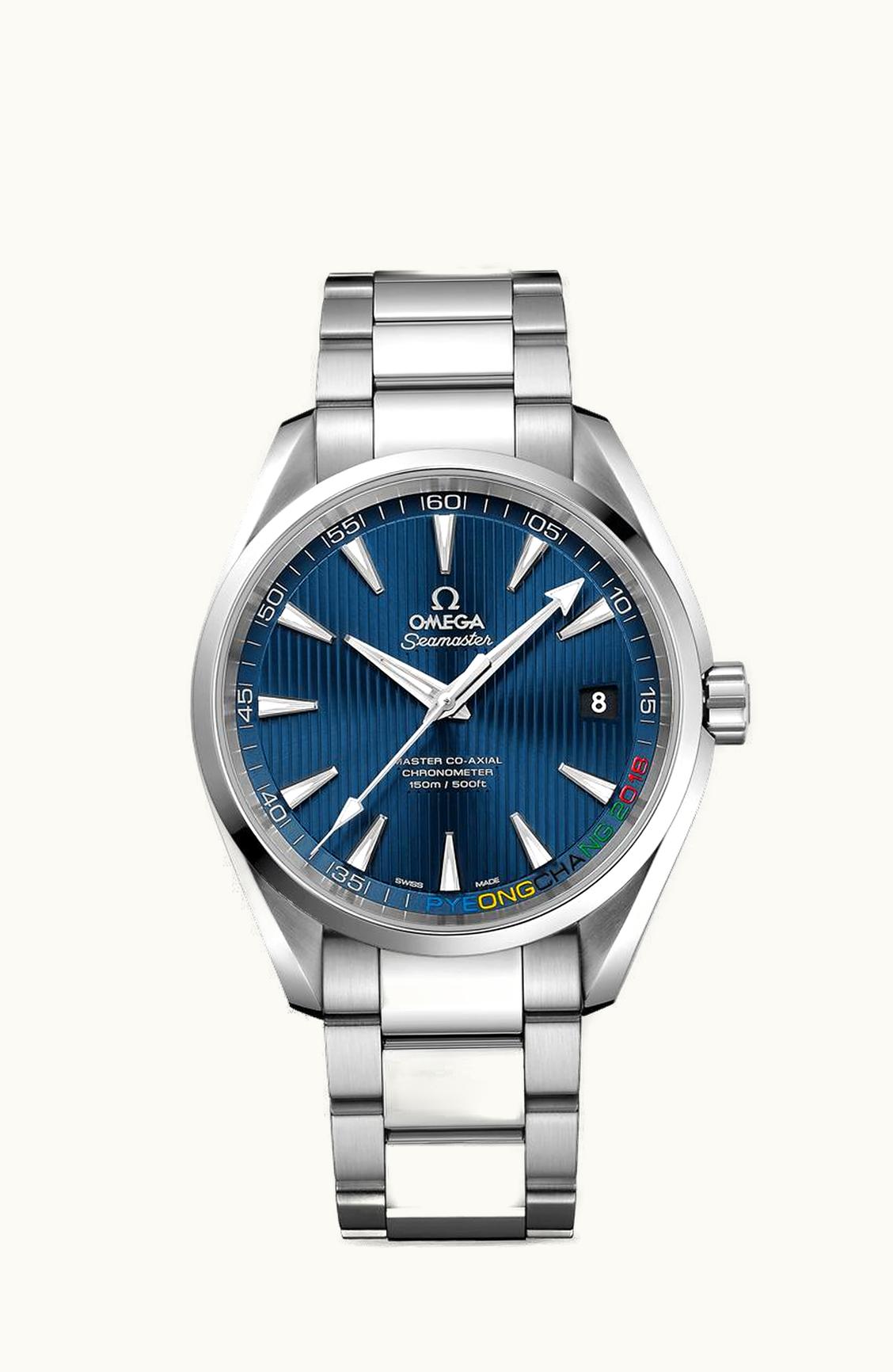 Omega Seamaster Aqua Terra 150m Master Co-Axial 41.5 Stainless Steel / Blue / Bracelet / Olympic Collection PyeongChang 2018