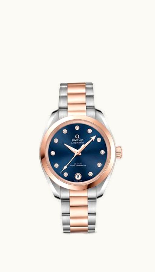 Omega Seamaster Aqua Terra 150M Master Chronometer 34 Stainless Steel / Sedna Gold / Blue / Bracelet