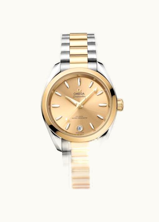 Omega Seamaster Aqua Terra 150M Shades Master Chronometer 34 Stainless Steel - Moonshine Gold / Champagne / Bracelet