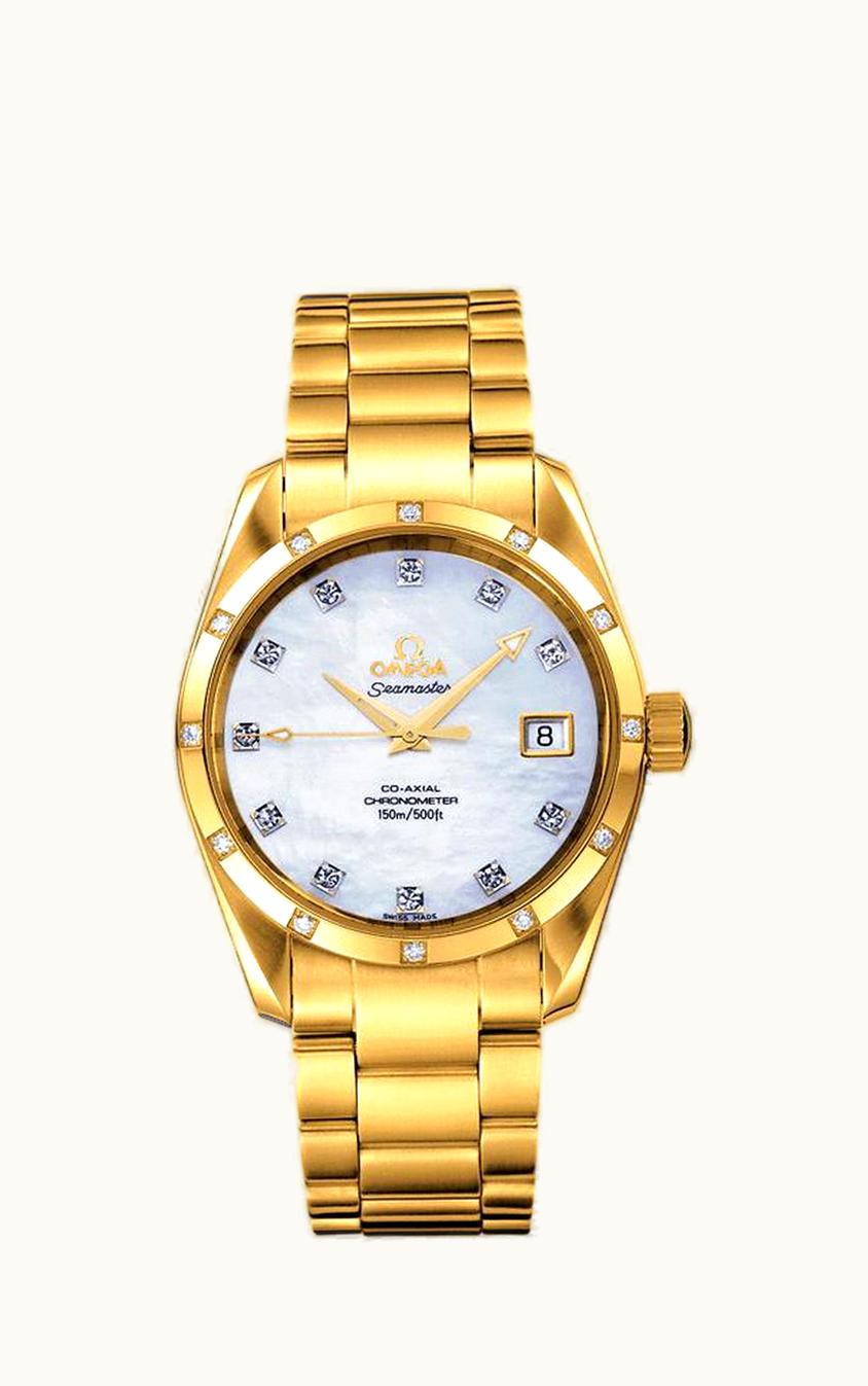 Omega Seamaster Aqua Terra 150M Co-Axial 36.2 Yellow Gold / Diamond / MOP / Bracelet