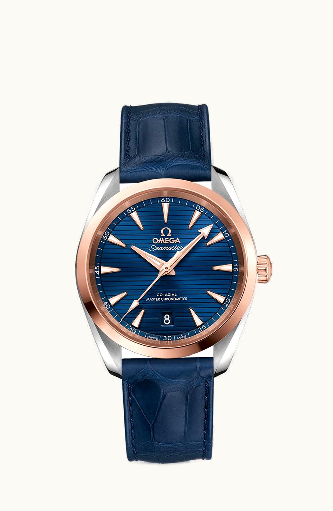 Omega Seamaster Aqua Terra 150M Master Chronometer 38 Stainless Steel / Sedna Gold / Blue / Alligator