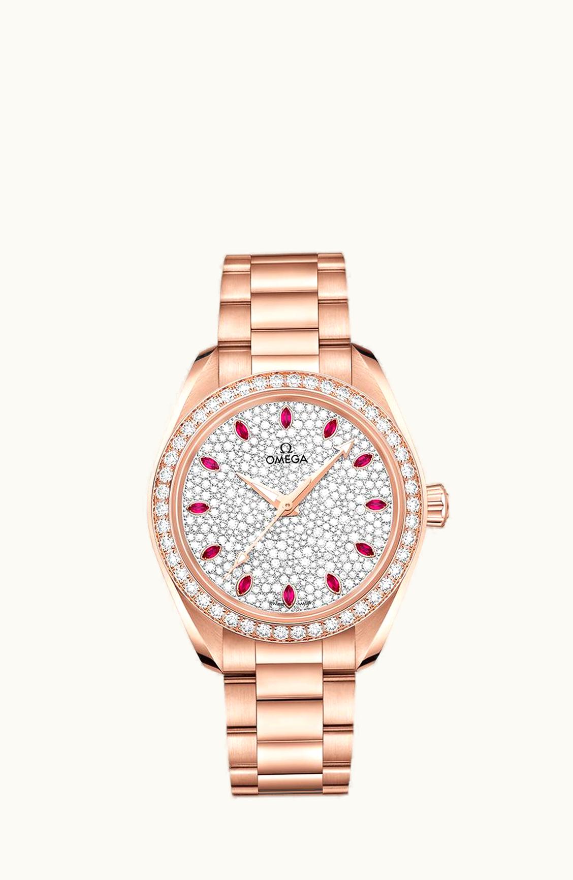 Omega Seamaster Aqua Terra 150M Master Chronometer 34 Sedna Gold / Diamond / Snow Ruby / Bracelet