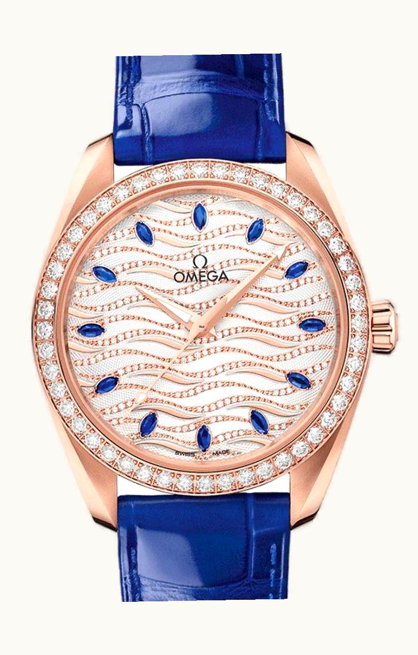Omega Seamaster Aqua Terra 150M Master Chronometer 38 Sedna Gold / Diamond / Wave Sapphire / Alligator