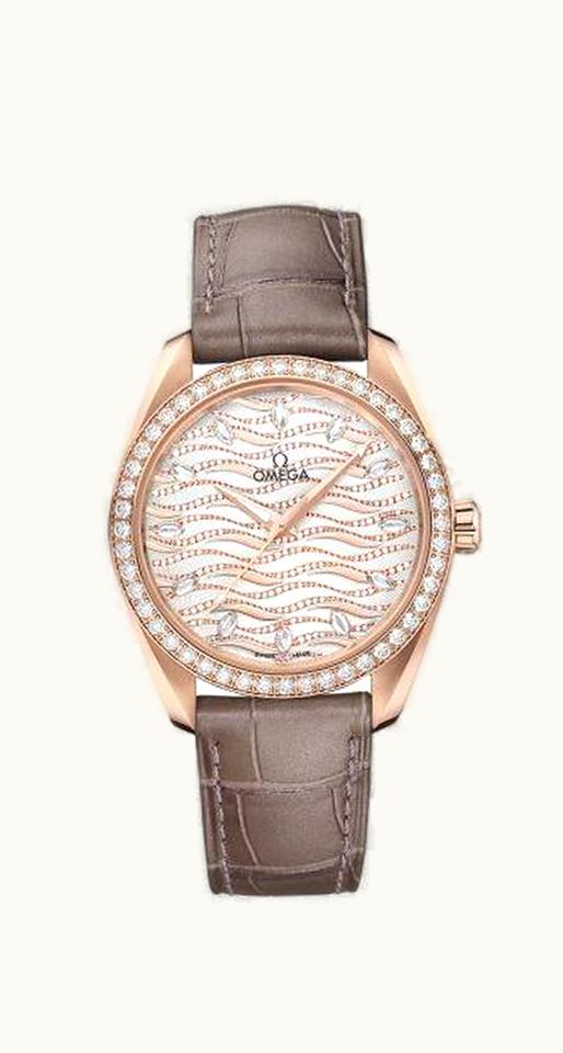 Omega Seamaster Aqua Terra 150M Master Chronometer 38 Sedna Gold / Diamond / Wave Diamond / Alligator