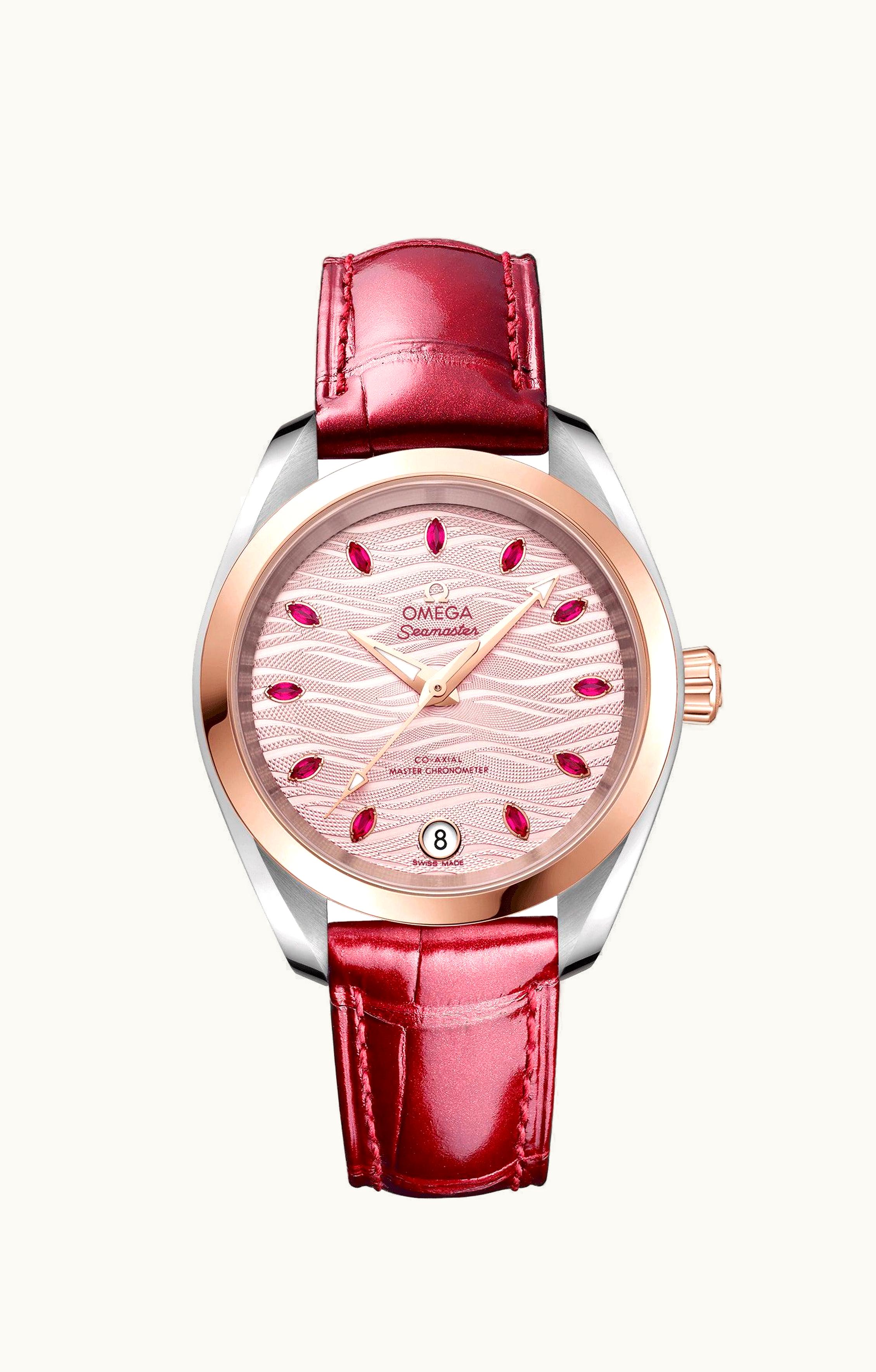 Omega Seamaster Aqua Terra 150M Master Chronometer 34 Stainless Steel / Sedna Gold / Pink - Ruby / Alligator