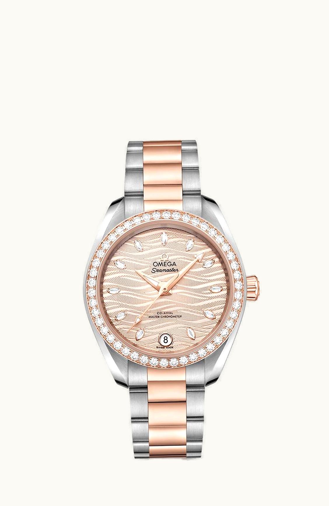Omega Seamaster Aqua Terra 150M Master Chronometer 34 Stainless Steel / Sedna Gold / Diamond / Grey - Diamond / Bracelet