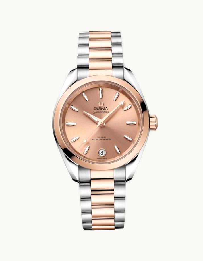 Omega Seamaster Aqua Terra 150M Shades Master Chronometer 34 Stainless Steel - Sedna Gold / Rose / Bracelet