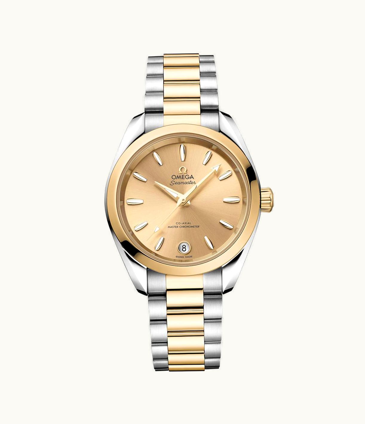 Omega Seamaster Aqua Terra 150M Shades Master Chronometer 34 Moonshine Gold / Champagne / Bracelet