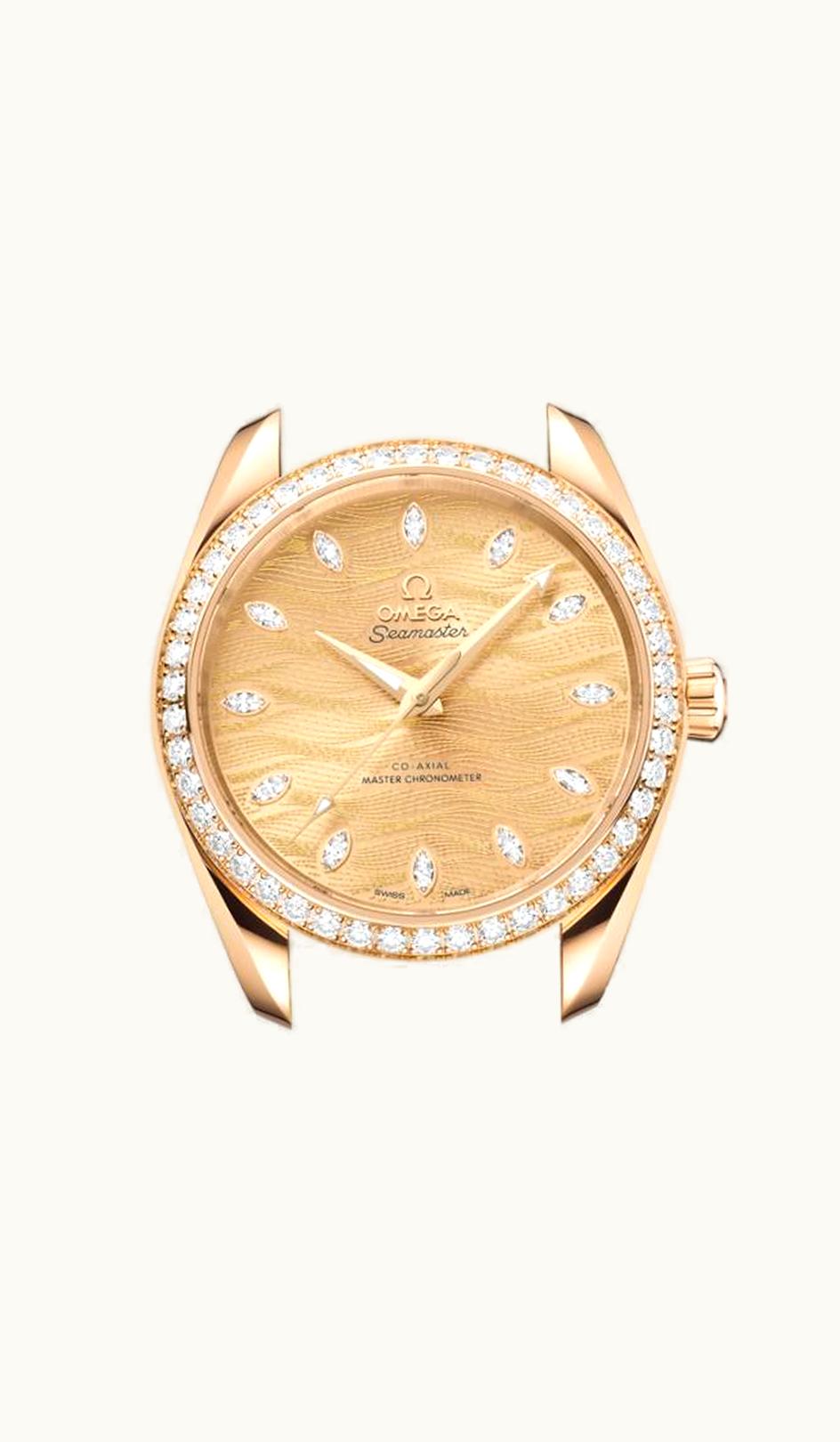 Omega Seamaster Aqua Terra 150M Master Chronometer 34 Moonshine Gold - Diamond / Champagne / Bracelet