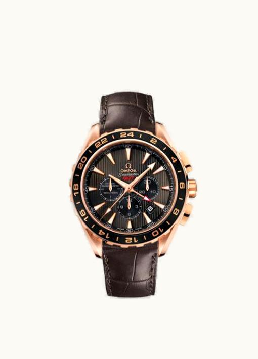 Omega Seamaster Aqua Terra 150M Co-Axial 44 GMT Chronograph Red Gold / Grey