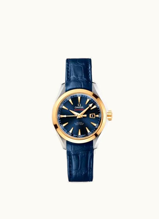 Omega Seamaster Aqua Terra 150M Co-Axial 34 Stainless Steel / Yellow Gold / Blue / Bracelet / Olympic Collection London 2012