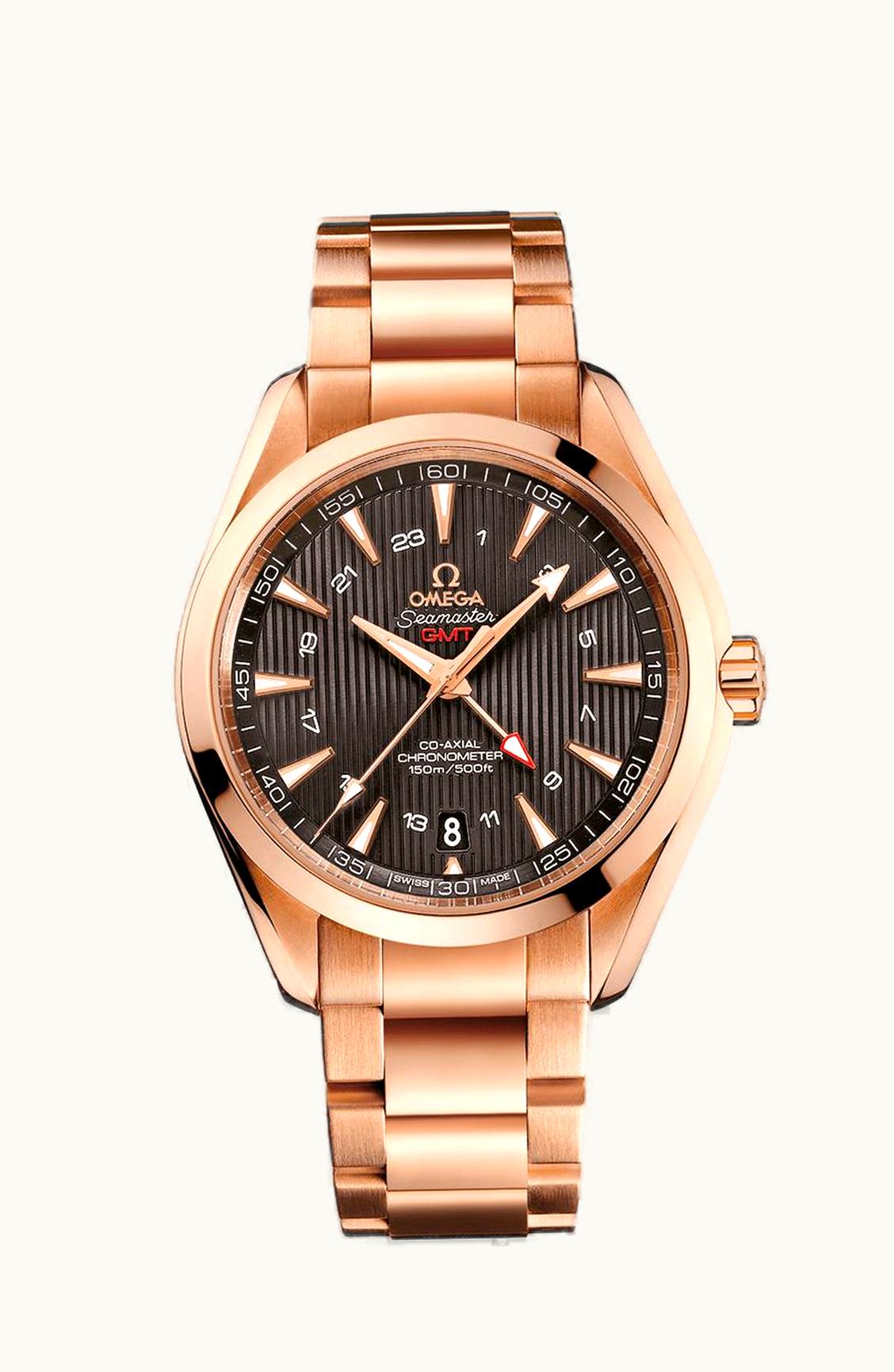 Omega Seamaster Aqua Terra 150M Co-Axial 43 GMT Red Gold / Grey / Bracelet