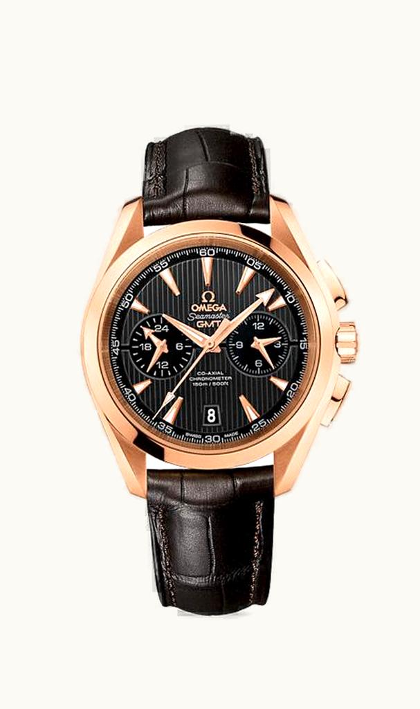 Omega Seamaster Aqua Terra 150M Co-Axial 43 GMT Chronograph Red Gold / Grey