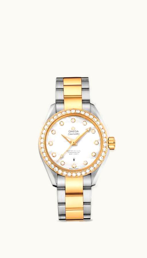 Omega Seamaster Aqua Terra 150M Master Co-Axial 34 Stainless Steel / Yellow Gold / Diamond / MOP / Bracelet