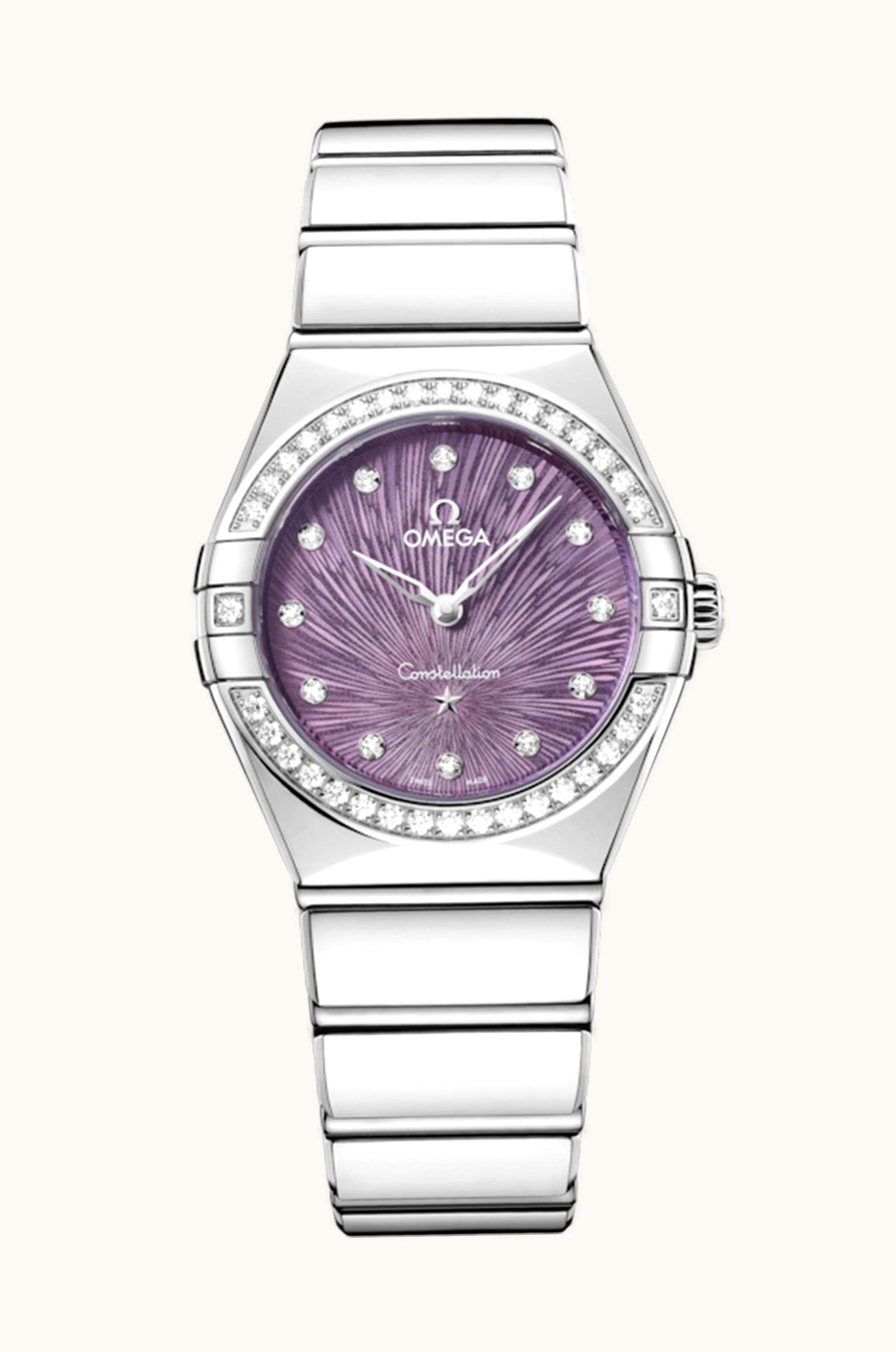 Omega Constellation Manhattan 28 Quartz Stainless Steel - Moonshine Gold - Diamond / Green Supernova