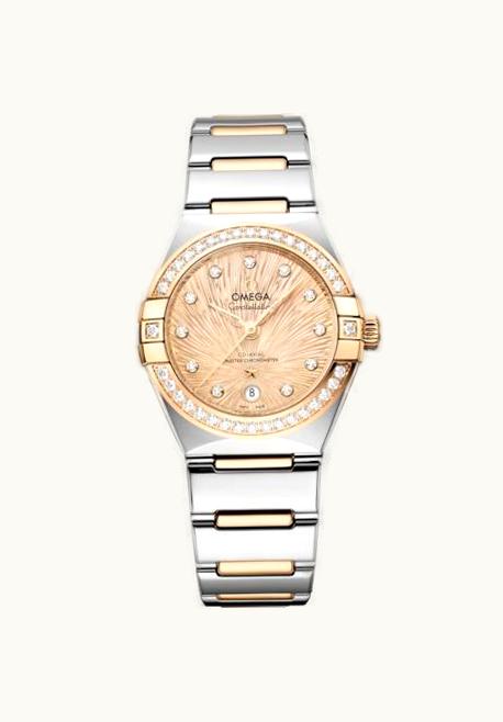 Omega Constellation Manhattan 29 Co-Axial Master Chronometer Stainless Steel - Moonshine Gold - Diamond / Champagne Supernova