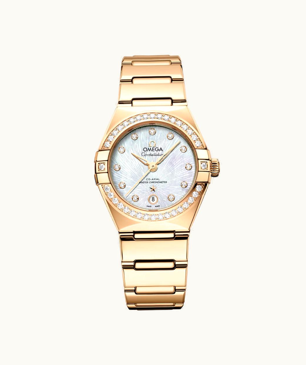 Omega Constellation Manhattan 29 Co-Axial Master Chronometer Moonshine Gold - Diamond / MOP Supernova