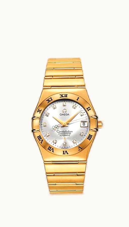 Omega Constellation Co-Axial 35.5 Yellow Gold / Silver / Olympic Beijing 2008