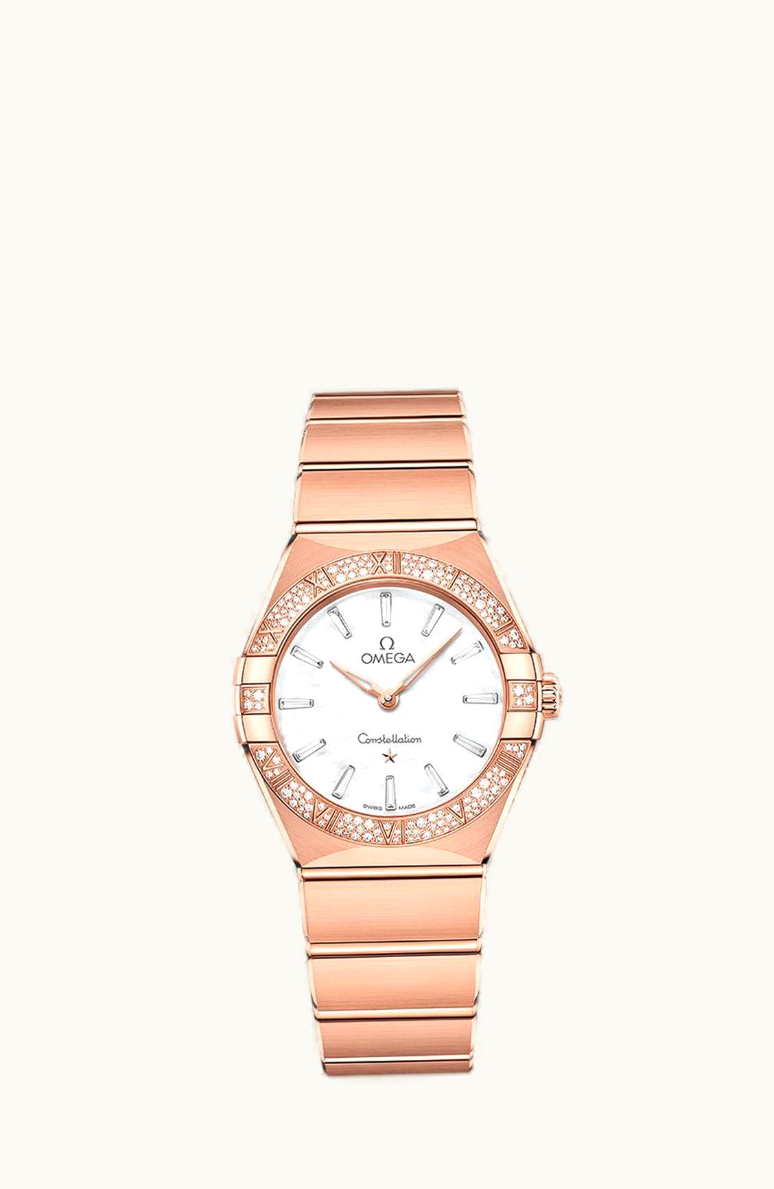 Omega Constellation Manhattan 28 Quartz Sedna / MOP - Diamond / Diamond