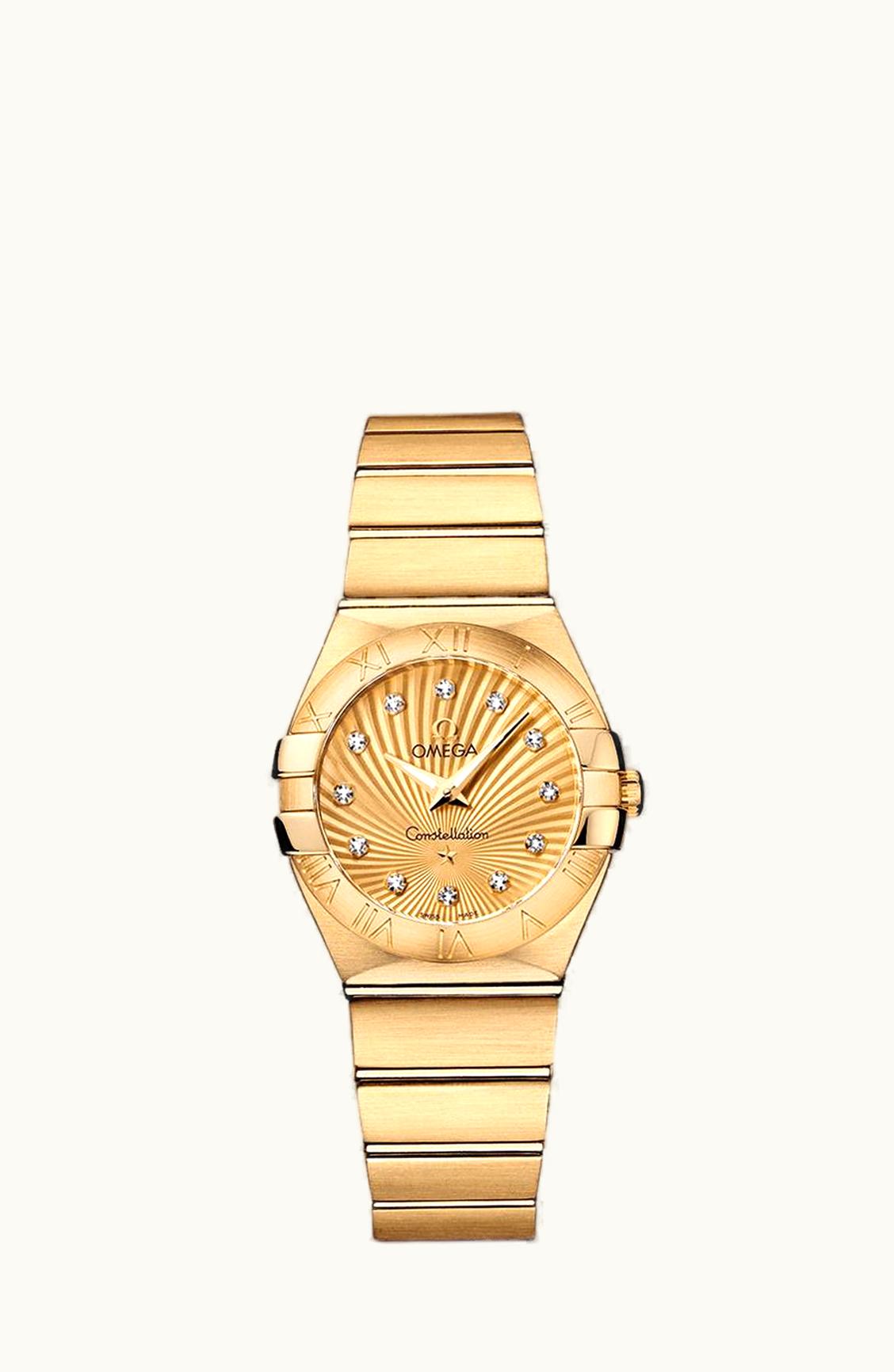 Omega Constellation Quartz 27 Brushed Yellow Gold / Champagne Supernova