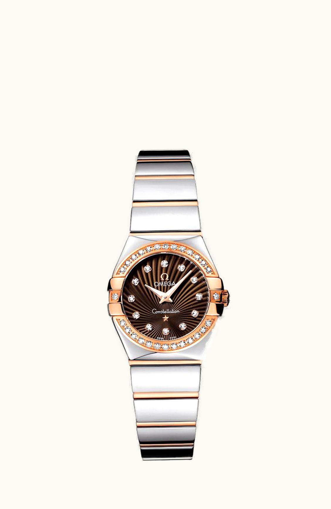 Omega Constellation Quartz 24 Polished Stainless Steel / Red Gold / Diamond / Brown Supernova
