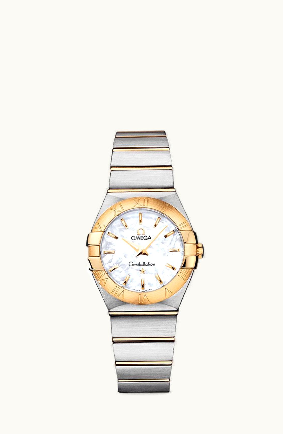 Omega Constellation Quartz 27 Brushed Stainless Steel / Yellow Gold / MOP