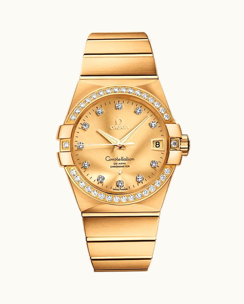 Omega Constellation Co-Axial 38 Yellow Gold / Diamond / Champagne