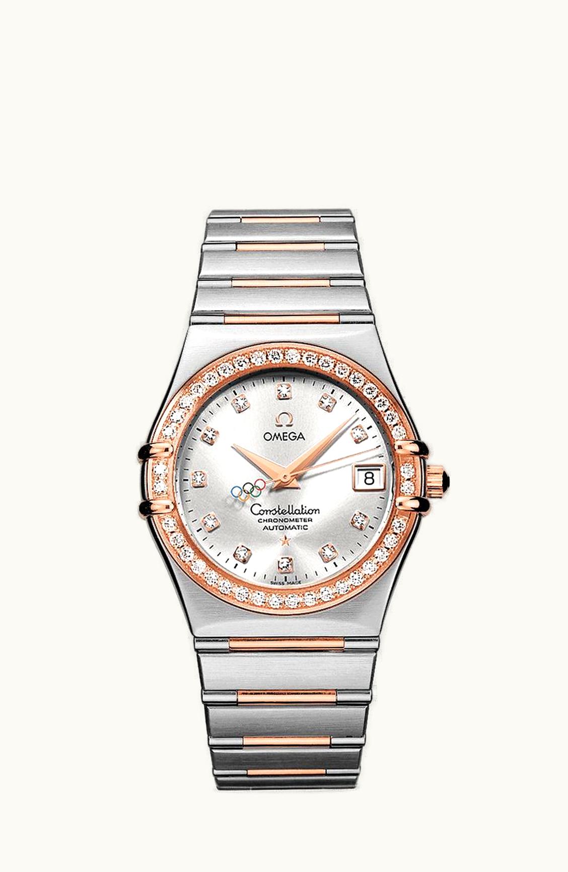 Omega Constellation Automatic 36 Stainless Steel / Red Gold / Diamond / Beijing Olympics 2008