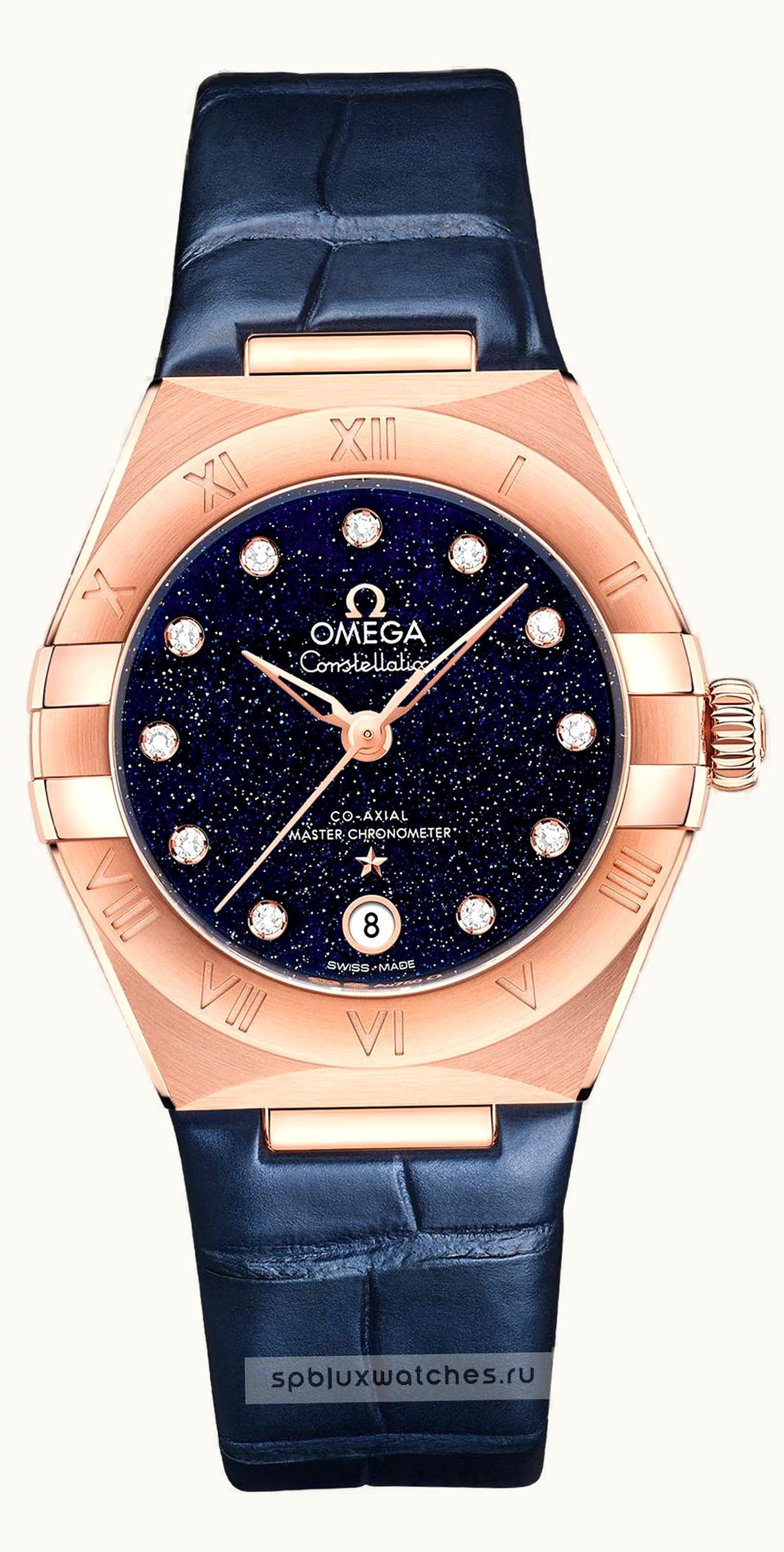 Omega Constellation Manhattan 29 Co-Axial Master Chronometer Sedna Gold / Blue - Diamond