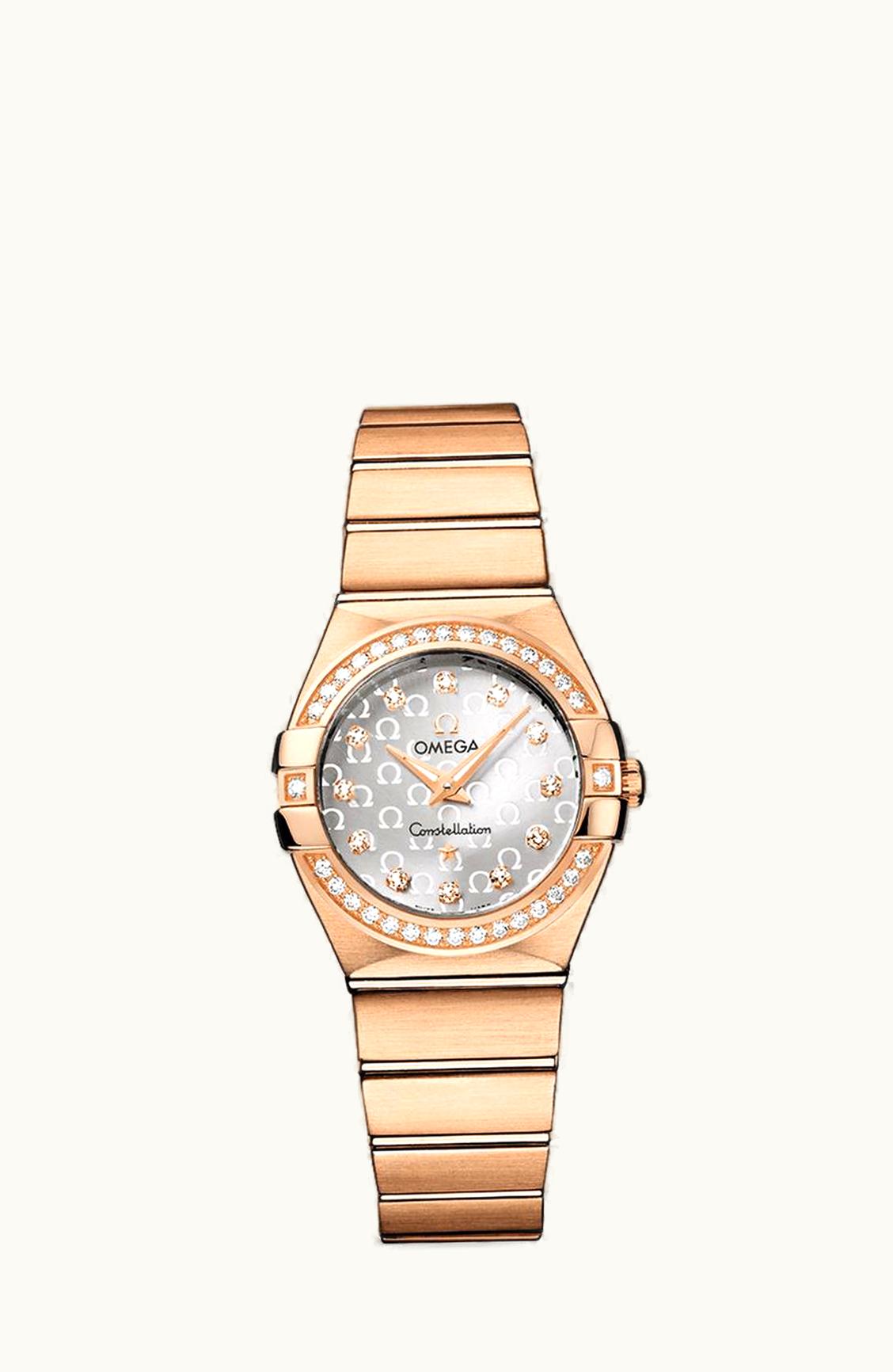 Omega Constellation Quartz 27 Brushed Red Gold / Diamond / Silver Omega