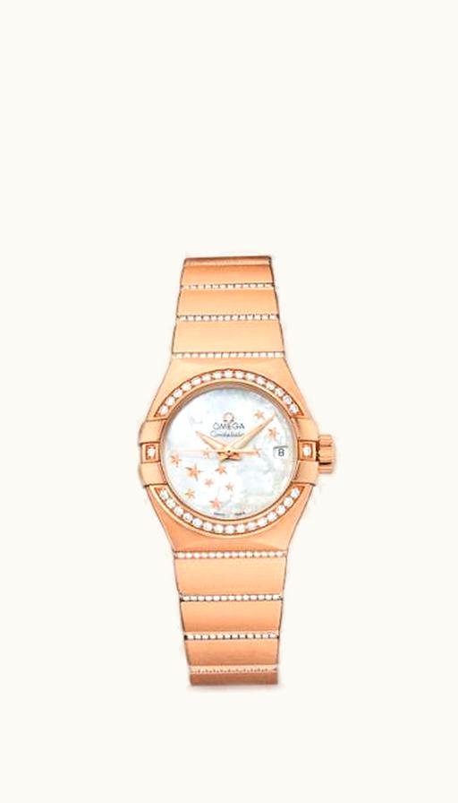 Omega Constellation Co-Axial 27 Brushed Red Gold / Diamond / MOP Stars