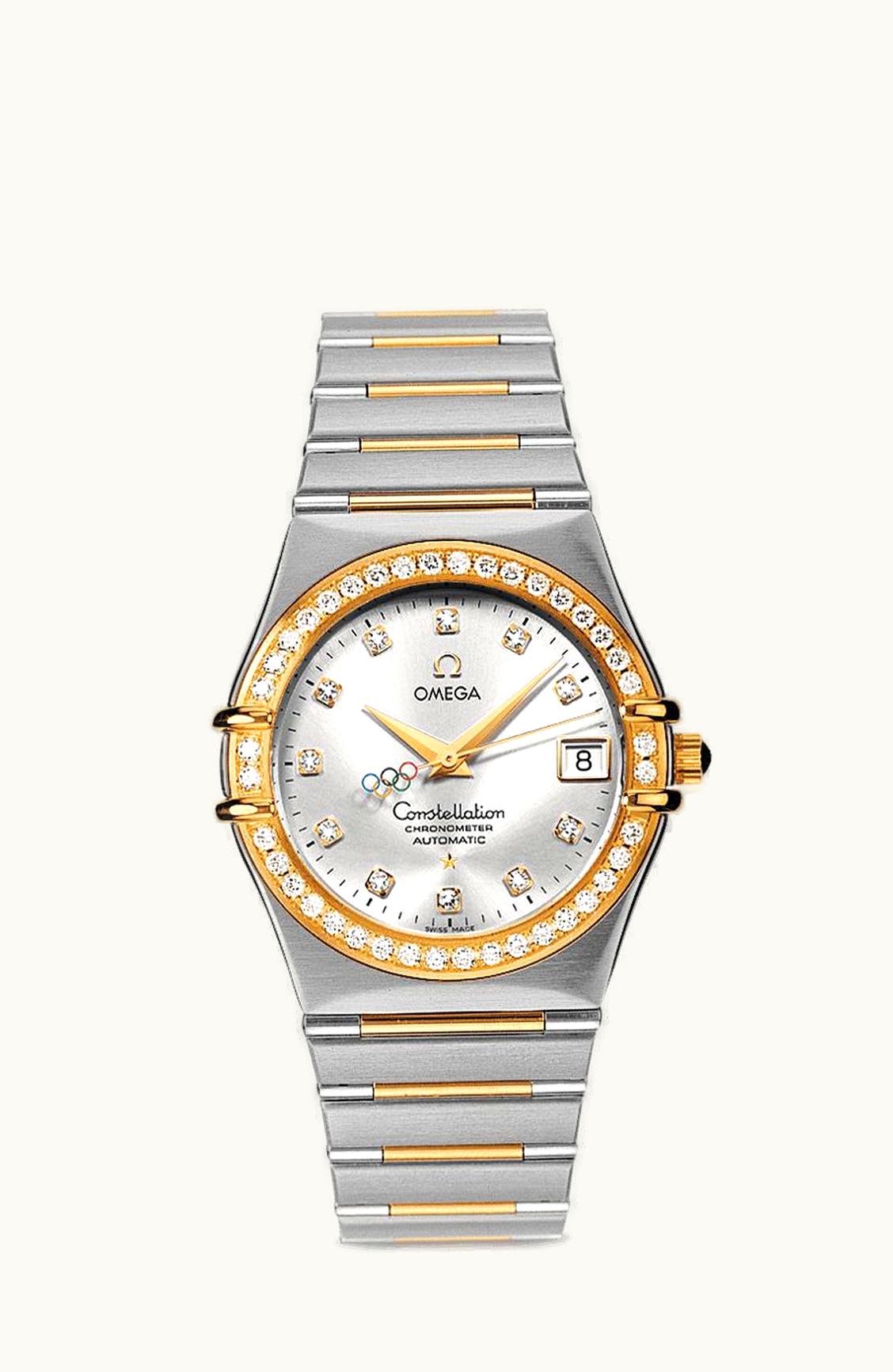 Omega Constellation Co-Axial 35.5 Stainless Steel / Yellow Gold / Diamond / Silver / Olympic Beijing 2008