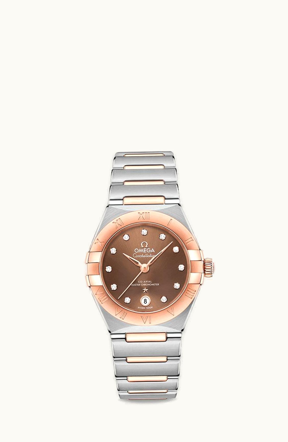 Omega Constellation Manhattan 29 Co-Axial Master Chronometer Stainless Steel / Sedna Gold / Brown Diamond