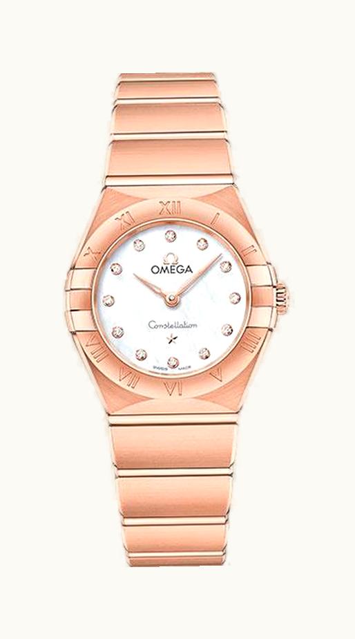 Omega Constellation Manhattan 25 Quartz Sedna Gold / MOP / Diamond