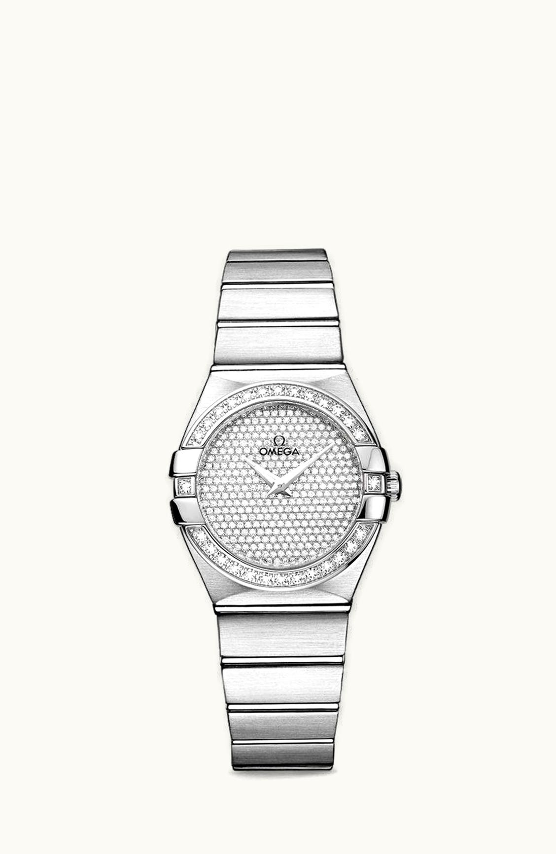 Omega Constellation Quartz 27 Brushed White Gold / Diamond / Diamond