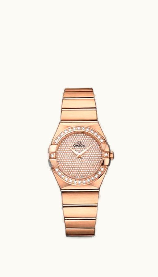 Omega Constellation Quartz 27 Brushed Red Gold / Diamond / Diamond