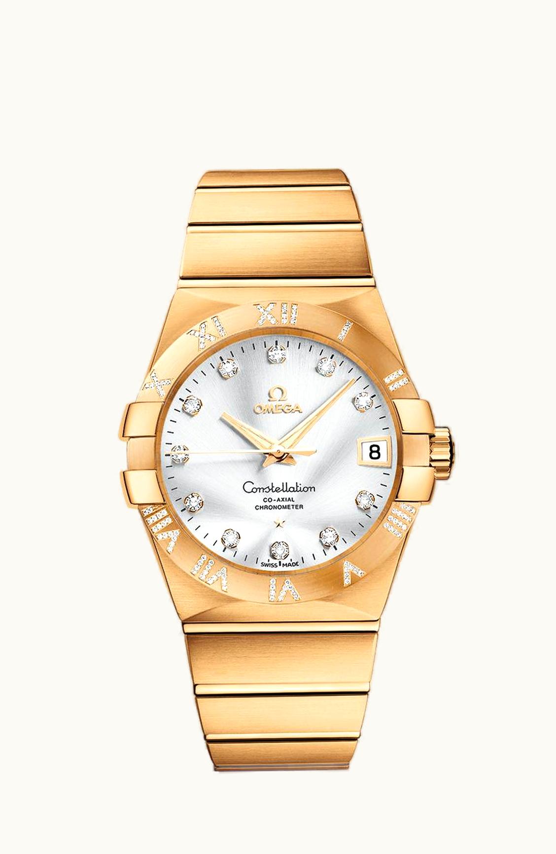 Omega Constellation Co-Axial 38 Yellow Gold / Diamond / Silver