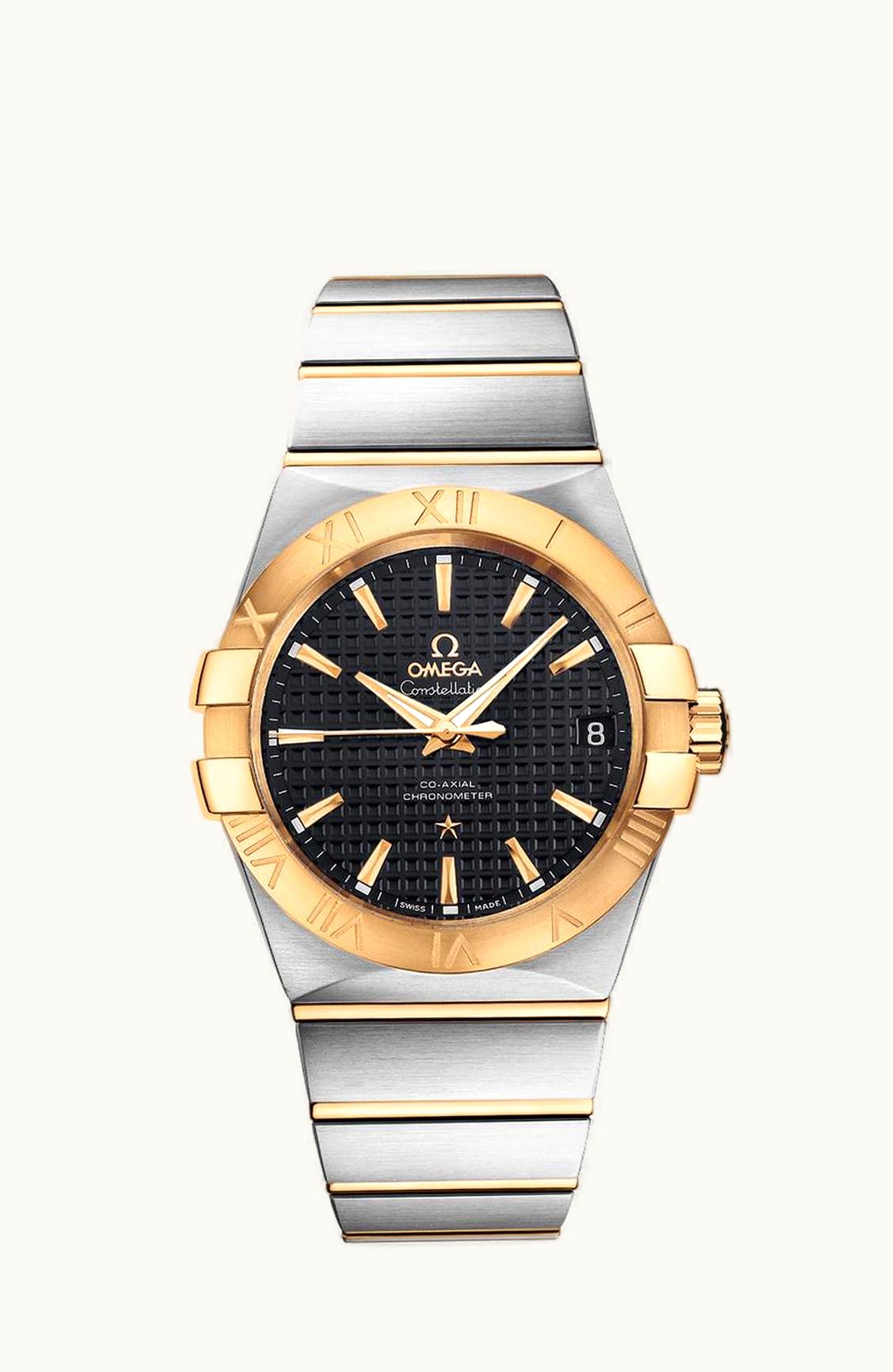 Omega Constellation Co-Axial 38 Stainless Steel / Yellow Gold / Lozenge Black