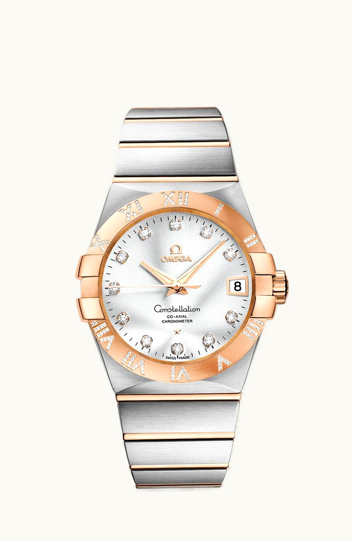 Omega Constellation Co-Axial 38 Stainless Steel / Red Gold / Diamond / Silver
