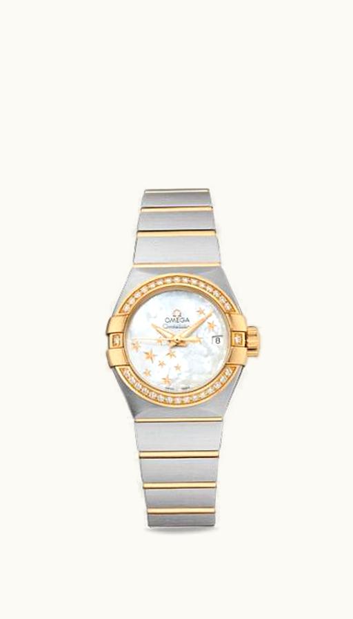 Omega Constellation Co-Axial 27 Brushed Stainless Steel / Yellow Gold / Diamond / MOP Stars