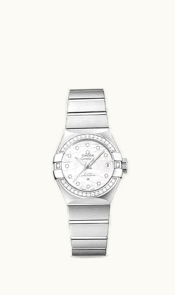 Omega Constellation Co-Axial 27 Brushed Stainless Steel / Diamond / Wavy MOP