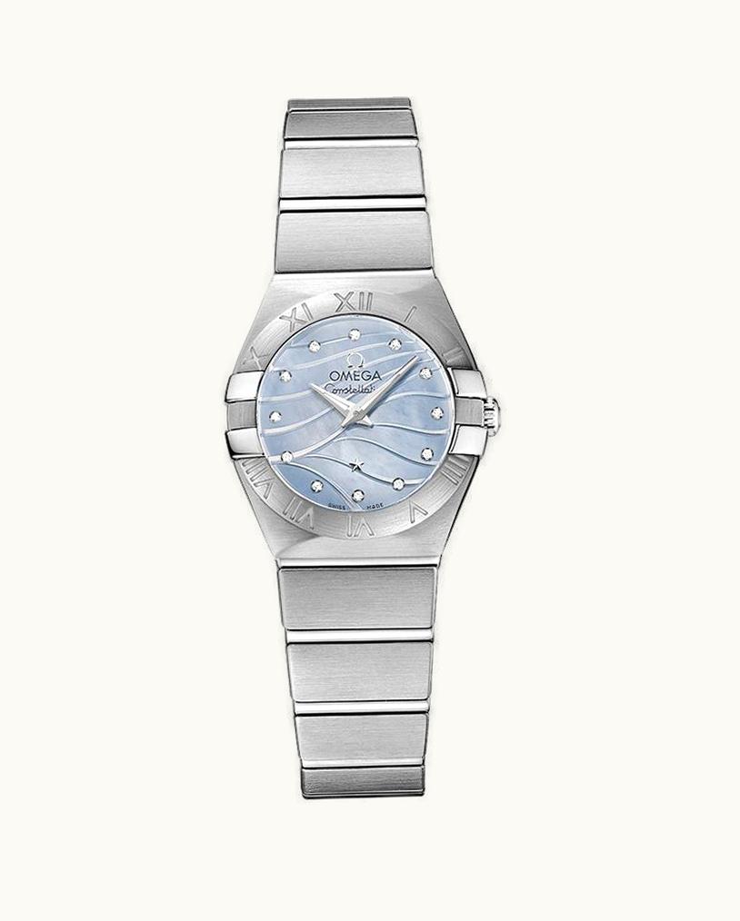 Omega Constellation Quartz 24 Brushed Stainless Steel / Blue MOP