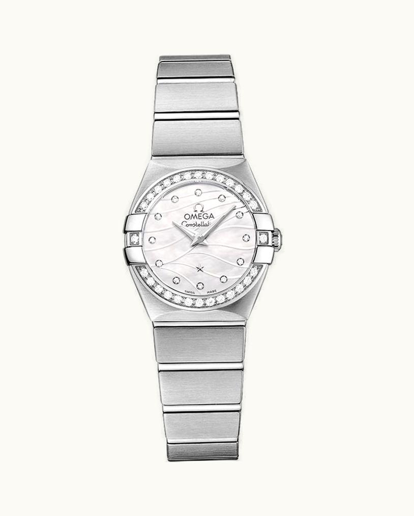 Omega Constellation Quartz 24 Brushed Stainless Steel / Diamond / MOP