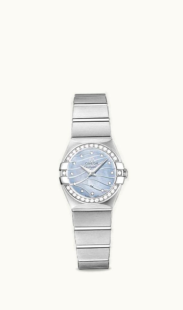 Omega Constellation Quartz 24 Brushed Stainless Steel / Diamond / Blue MOP