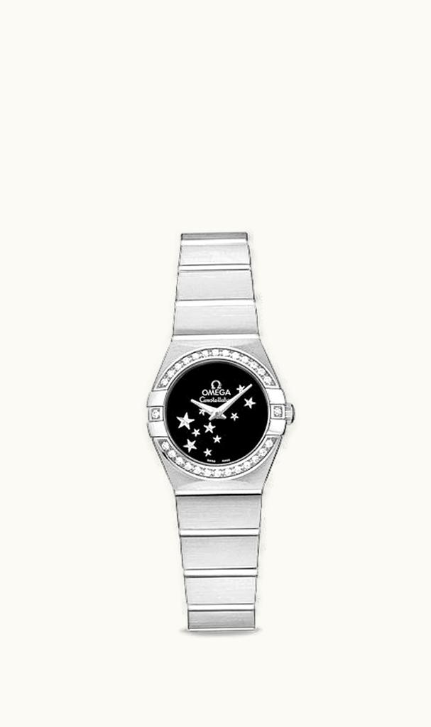 Omega Constellation Quartz 24 Brushed Stainless Steel / Diamond / Black Star