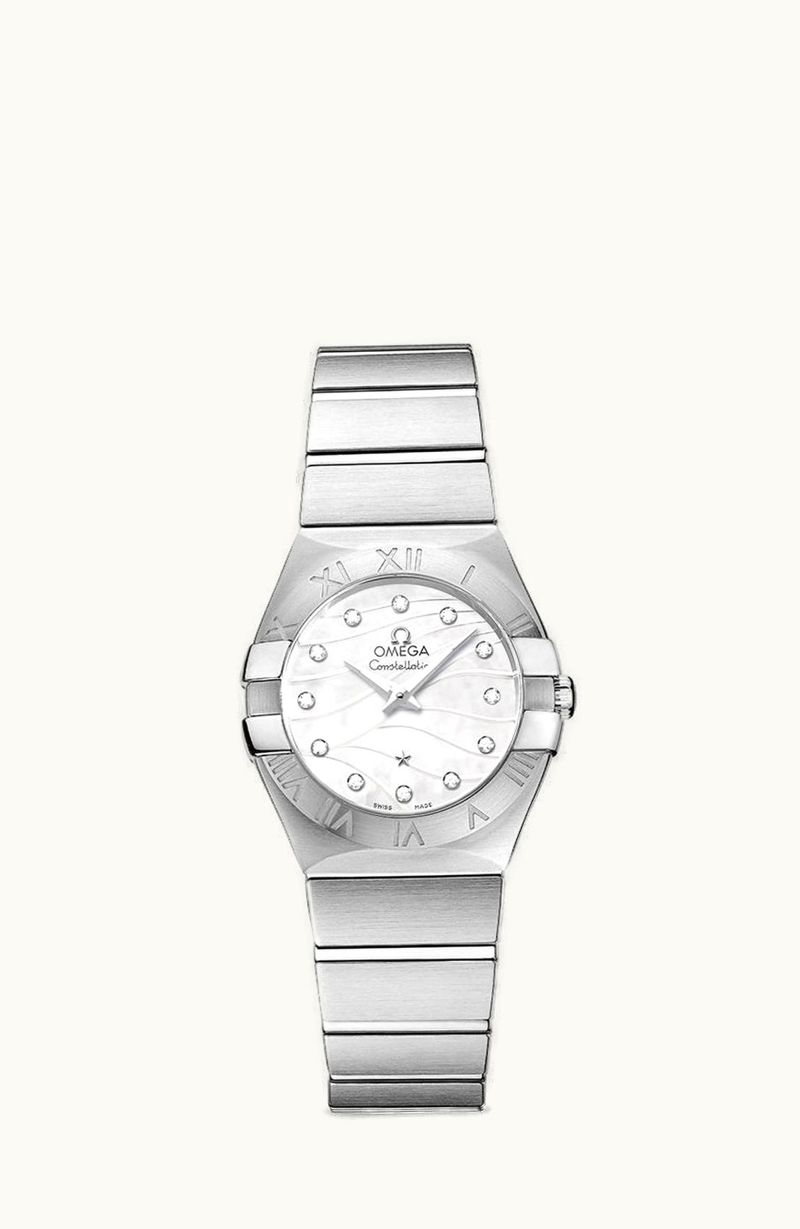 Omega Constellation Quartz 27 Brushed Stainless Steel / White MOP