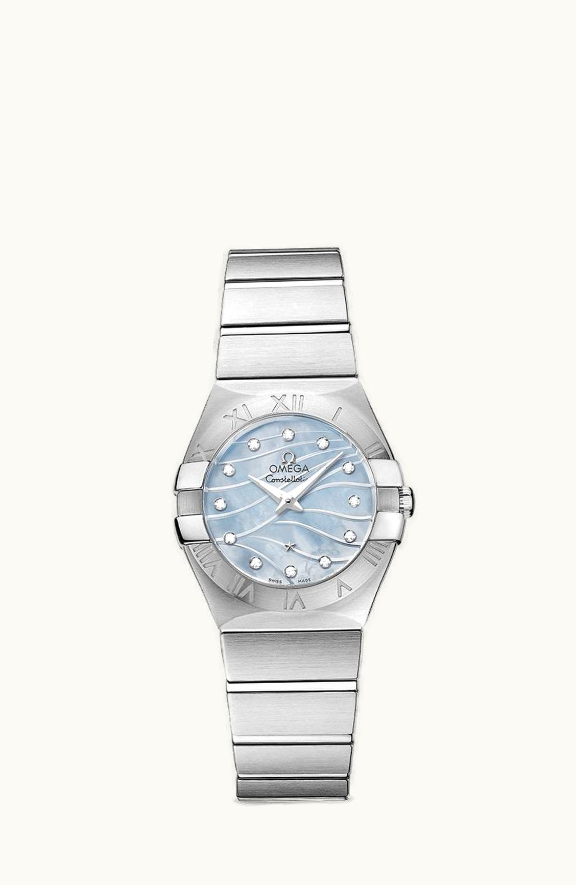 Omega Constellation Quartz 27 Brushed Stainless Steel / Blue MOP