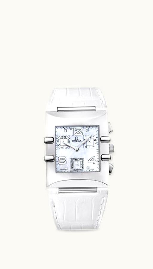 Omega Constellation Quadra Quartz 28 Chronograph Stainless Steel / MOP/ Alligator