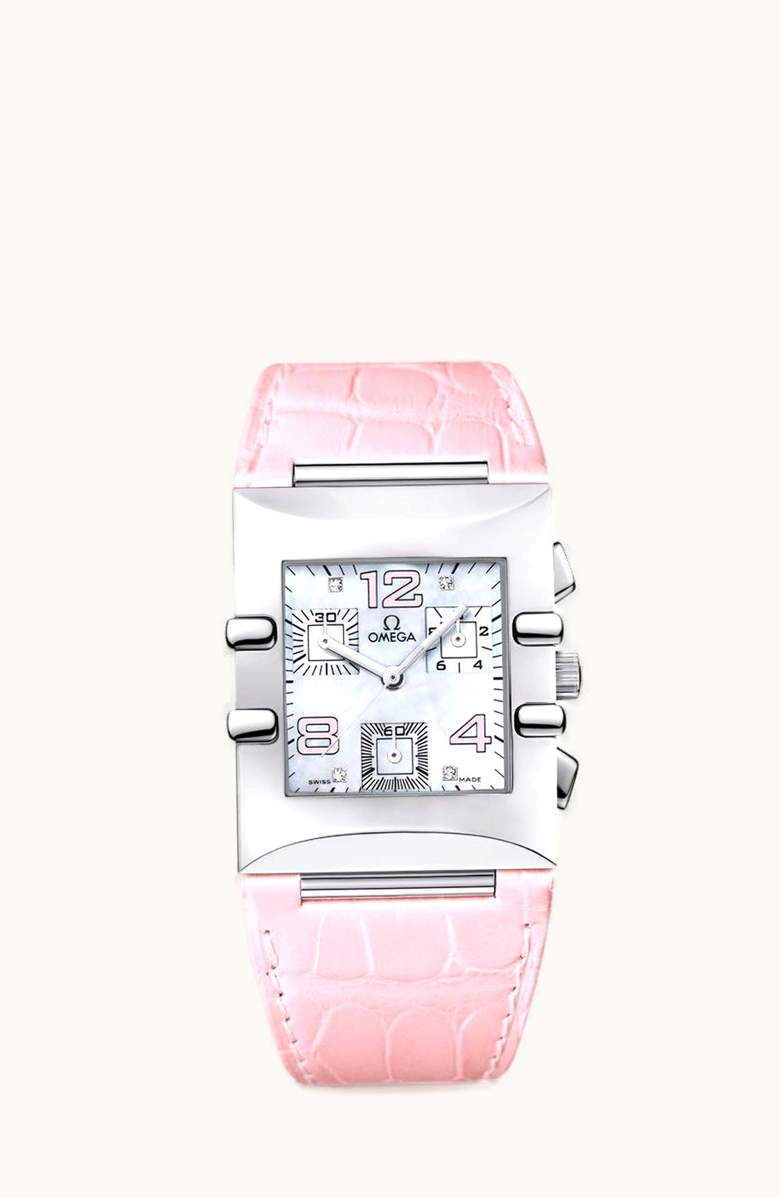 Omega Constellation Quadra Quartz 28 Chronograph Stainless Steel / MOP/ Alligator