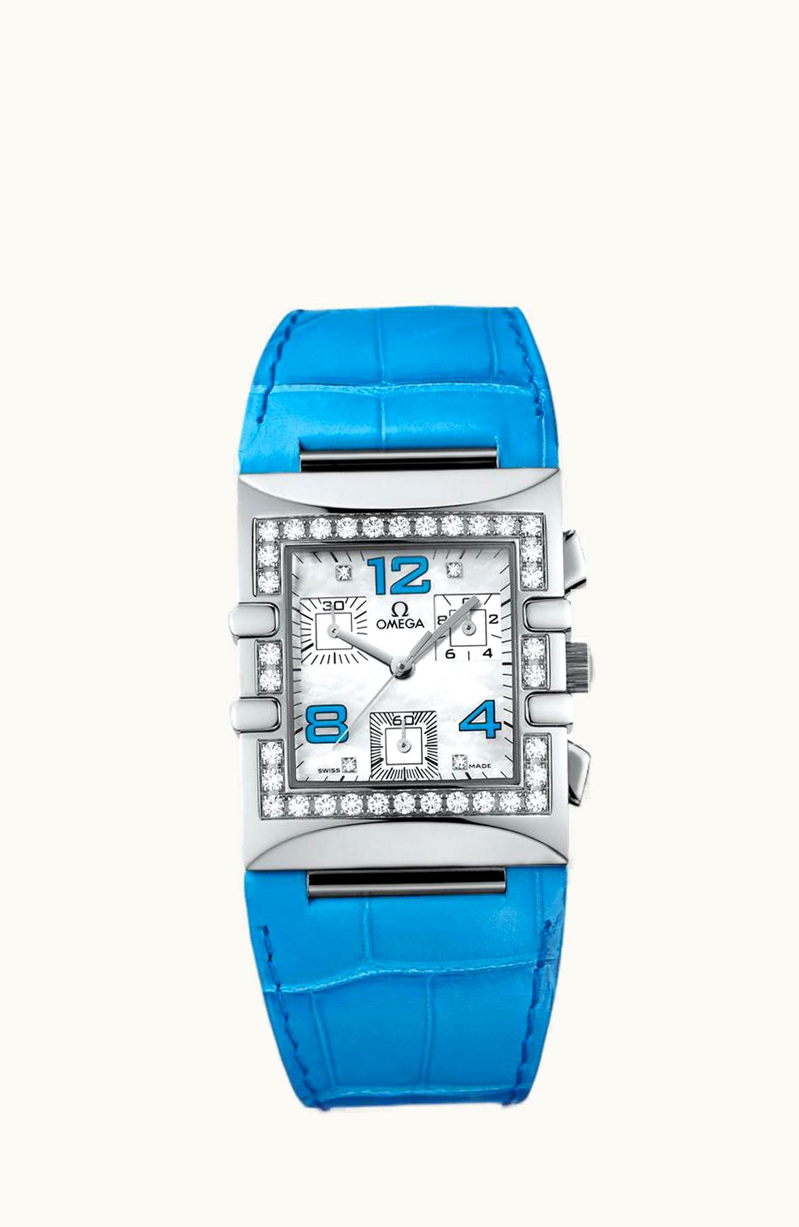 Omega Constellation Quadra Quartz 28 Chronograph Stainless Steel / Diamond / MOP/ Alligator